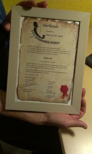 De officiële oorkonde